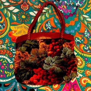 🔥VINTAGE HAND MADE MEXICAN STITCHED FLORAL PURSE